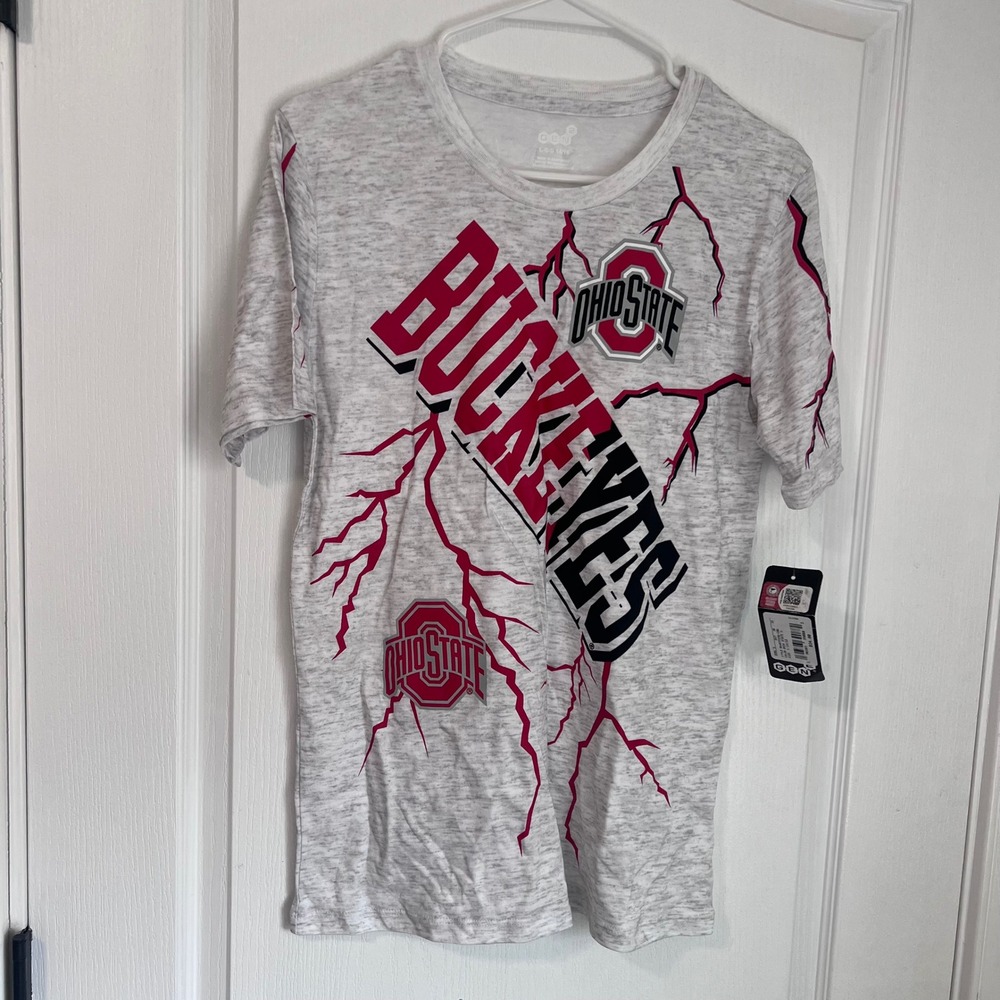 Gen2 Ohio State Buckeyes Youth‎ L 14/16 Graphic T-Shirt Grey Red 9K4B7FE9Q-C86